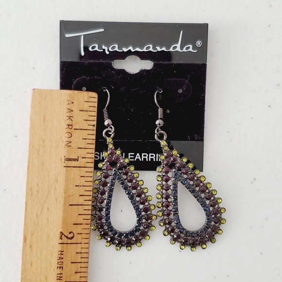 Taramanda Rhinestone Dangle Earrings Whimsigoth Dark Romantic NEW - Picture 5 of 8